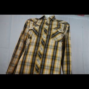 NWT yellow plaid OldNavy long-sleeve button-down S